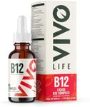 Vivo Life Vitamin B12 Complex, High Potency Health Supplement, Orange Flavour Liquid Drops, 60ml, 60 Servings