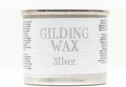 Dixie Belle Gilding Wax | Silver | Oil-Based Metallic Luxury Luster for Sheen, Shimmer on DIY Projects | Detail Enhancer for Furniture, Hardware, Wood