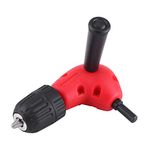 Akozon Angle Adapter, Right Angle Adapter 90 Degrees Electric Drill Attachment 9.5mm Round Shank Keyless Chuck