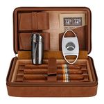 CiTree CHC-BRN Cigar Travel Humidor, Leather, Brown