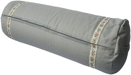 VLFit Yoga Bolster, Eco Friendly Buckwheat Bolster, 61cm x 23cm, Removable Washable Cover, Ideal for Yoga, Meditation and General Support (GRAPHITE)
