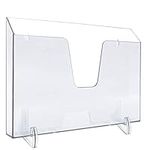 Acrimet Pocket File Holder Horizontal Design Brochure Display (for Wall Mount or Countertop Use) (Removable Supports Included) (Letter Size) (Clear Crystal Color)