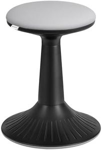 SONGMICS Kids Wobble Chair, Wiggle Stool for Kids Ages 8-12, Comfortable 60D Foam Seat, Breathable Fabric, Anti-Slip Base, 18.1-Inch High, Tool-Free Assembly, Ink Black and Dove Gray UOSC010B01