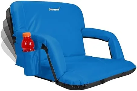Driftsun Extra Wide Stadium Seats with Back Support - Deluxe Foldable Stadium Chairs for Bleachers - Folding Waterproof Sport Chair Easy to Transport