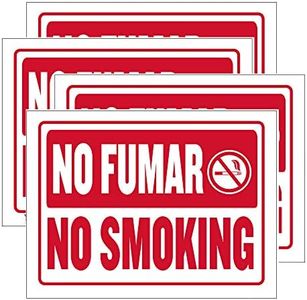 BAZIC Products BAZIC Products No Fumar Sign 9"X12", Spanish No Smoking Plastic Vinyl Signs for Public Coffee Shops Restaurants Store, Waterproof Indoor Signage, 4-Pack