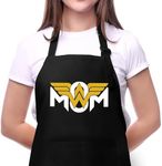 Custom Kitchen Apron for Mom Wonder woman, Personalized Aprons for Chef Baker - Customized Cooking Apron for Women - Custom Wonder Woman Apron Gift for Mom, Girlfriend- Ideal Gift for Mother's Day