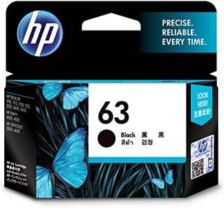 HP 63 Genuine Original Black Printer Ink Cartridge works with HP OfficeJet 4600, 5200, HP DeskJet 2100, 3600 and HP ENVY 4500 Series - (F6U62AA)