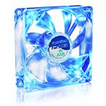 AABCOOLING Super Silent Fan 9 Blue LED - Silent and Efficient 92mm Fan with 4 Anti-vibration Pads, 12V Fan, Intake Fan, CPU Fan, Blue LED Fan 13.6 dB(A), 35 CFM, 1400 RPM