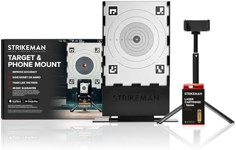 Strikeman 10mm Dry-Fire Laser Training System - Great for Target Shooting Practice with Pistols - Kit Includes Access to Updated App (No Subscription Needed), Cartridge, Target & Phone Holder