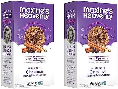 Maxine's Heavenly Cinnamon Oatmeal Raisin Cookies | Gluten Free, Made with Oats, Sweetened with Coconut Sugar & Dates | Tasty Low Sugar Vegan Dessert | 7.2 Ounces Each (2 pack)