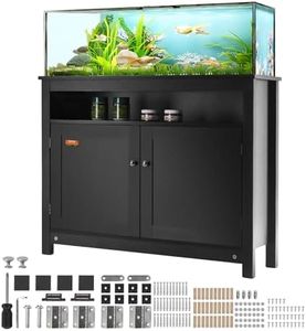 VEVOR Aquarium Stand, 40 Gallon Fish Tank Stand, 36.5 x 15.7 x 30 in MDF Turtle Tank Stand, 335 lbs Load Capacity, Reptile Tank Stand with Storage, Cabinet and Hardware Kit, Black