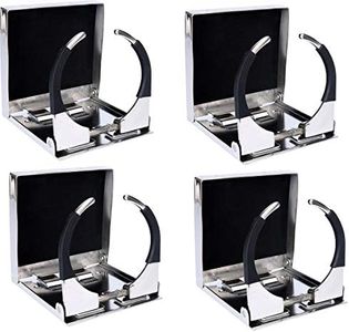 Amarine Made 4-Pack Bigger Stainless Steel Adjustable Folding Drink Holders Marine Boat Caravan car for Mug Cup up to Dia 3-3/8"