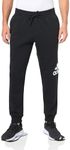 adidas Mens Essentials Fleece Tapered Cuffed Big Logo Sweatpants, Black, Small Tall US