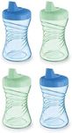 NUK Fun Grips Hard Spout SippyCup, 10 oz (300 mL), Blue & Green, 12+ Months, 4 Pack