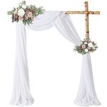 White Wedding Arch Drapes 2 Panels 6 Yards Chiffon Sheer Fabric Curtains, Scarf Drapery Backdrop for Party Ceremony Ceiling Window Decorations