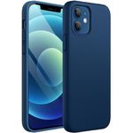 JETech Silicone Case for iPhone 12/12 Pro 6.1-Inch, Silky-Soft Touch Full-Body Protective Phone Case, Shockproof Cover with Microfiber Lining (Cobalt Blue)