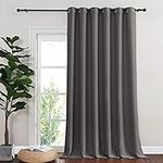 NICETOWN Patio Door Curtain 95 inch Length Vertical Room Dividers Privacy Screen Blackout Panel for Sliding Glass Door/Baby Room (Grey, 80" Wide, 1 Panel)