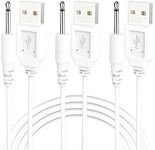 Bicmice USB DC Charging Cable 2.5mm DC Charger Cord 2.7Ft Replacement for Massager-3 Pack(White)