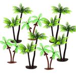 Blumomon 15Pcs Green Palm Tree Cake Decoration Coconut Tree Cupcake Topper Coconut Palm Landscape Model,Suitable for Cake Decoration Landscape Models or House Decoration Supplies