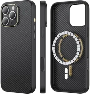 RAPTIC 2024 Magnetic Case for iPhone 16 Pro Compatible with MagSafe, Non-Slip & Slim 600D Aramid Fiber Case, [Military Grade Drop Tested] Anti-Scratch Shockproof Protective Case, 6.3 inch Black