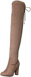 Brinley Co Women's Milan Over The Knee Boot, Taupe, 4 UK