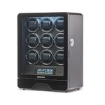 BARRINGTON Automatic Nine Watch Winder for 9 Watches with Quiet Japanese Motors | Multi Rotation & Turns Per Day Modes | LED Digital Display | Simple Touch Operation