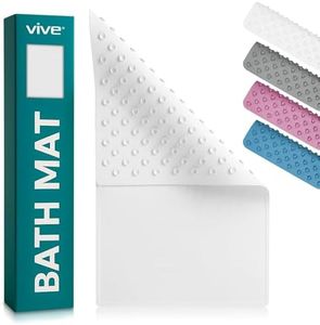 Vive Non-Slip Bath Mat with Suction Cups - 28" x 16" Extra Large Rubber Mat for Safety & Comfort - Prevents Slips and Falls for Kids, Elderly, Men, Women - XL Non Skid Shower and Tub Cover