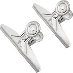 Coideal Extra Large Bull Paper Clips, 2 Pack 20cm Silver Tone Stainless Steel Binder Clips Metal Clamps for Drawing Board, Home Office