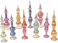 CraftsOfEgypt Genie Blown Glass Miniature Perfume Bottles for Perfumes & Essential Oils Set of 30 Decorative Vials Each 4 High (12cm) Assorted Colors