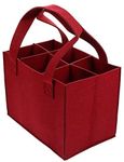 GREENSHEEP 6 Bottle Wine Carrier Bag, Reusable Wine Bottle Tote Bag, Portable Wine Travel Bag with Handle for Picnic, Camping, Travel, Wine Tasting, Party (Maroon)