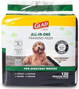 Glad for Pets Activated Charcoal Dog Training Pads, Small Size 17.5" x 23.5" - Odor Absorbing, Pee Pads for Dogs - Perfect for Training New Puppies, Grey, 120 Count
