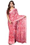 MIRCHI FASHION Women's Chiffon Floral Printed Saree with Blouse Piece (40708-Peach)