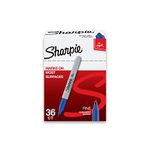 Sharpie Permanent Markers, Fine Point, Blue, 36-Pack (1920932)