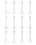 Briana Williams 12pcs 16G Clear Lip Bars Studs Flat Top Retainers Labret Medusa Tragus Helix Cartilage Earrings Piercing Jewellery 6mm 8mm 10mm 12mm