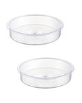 iBorn PC Plastic Bird Water Dish,Bird Bath Bowl Repalcement for Small Bird,Bird Feeder Station Tray Accessories 17.2cm（2 Pack）