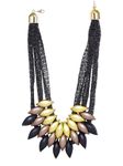 Yellow Chimes Choker Necklace for Women Thick Black Multicolour Leafy Choker Necklace for Women and Girls.