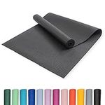 Myga Yoga Mat - Non-Slip Exercise Mat for Yoga, Pilates, Meditation & Fitness - Lightweight Yoga Mat for Travel - Multipurpose Mat for Men & Women for Home Gym & Studio - Black