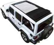 SPIDERWEBSHADE Original JL 4-Door POWERTOP Full Sun Shade Top (2018-2023) Compatible with Jeep Wrangler JLU Sky ONE Touch Rubicon Sahara All Trims - Airbag Safe - USA Made - 10yr Warranty (White)