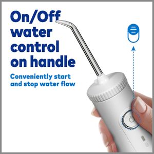 Waterpik Cordless Water Flosser – White Portable Oral Irrigator