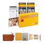 KODAK Mini 2 Retro 4PASS Portable Photo Printer (2.1x3.4 inches) + 68 Sheets Gift Bundle (8 Initial Sheets + 60 Sheets Pack), Yellow