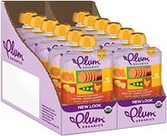 Plum Organics Baby Food Pouch | Stage 3 | Carrot, Sweet Potato, Corn, Pea and Chicken | 4 Ounce | 12 Pack | Organic Food Squeeze for Babies, Kids, Toddlers, New Look, Packaging May Vary