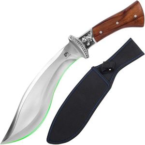 FULLHI Cuchillos de Caza de Hoja Fija, Cuchillo de Caza con Mango de Madera y Funda para Camping Senderismo Cuchillos de Supervivencia para Navidad y Acción de Gracias regalos hombres mujeres (20cm)