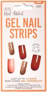 Ardell Nail Addict Gel Nail Strips - Golden Goddess, Lasts Up To 14 Days, 1-pack