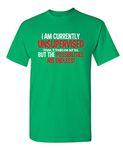 Currently Unsupervised Novelty Graphic Sarcastic Mens Very Funny T Shirt, Irish, 3X-Large