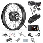 BAFANG G062 48V Rear Wheel Hub Motor 20" 26" Fat Bike Electric Conversion Kit 20/26x4.0 Inch Fat Tyre Ebike Conversion Kit for Snow, Cargo Bike with Optional Display and 48V Ebike Battery