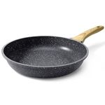 GiPP Nonstick Skillet Frying Pan,Grey Granite Non Stick Pans,Omelette Pan with Heat-Resistant Handle,Compatible with All Stovetops,PFOA Free (Grey, 24cm)