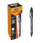 BIC Gel-ocity Quick Dry Ballpoint Pens, Medium Point (0.7 mm) and Fast Drying Black Colour Ink, Box of 12