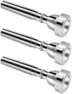 Cheerock 3Pack Trumpet Mouthpiece 3C 5C 7C Trumpet Accessories, Trumpet Mouthpiece Set with Brass Suitable for Beginners and Professional Players （Silver）