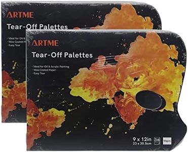 ARTME Tear Off Palette 2 Pack - 36 Sheets/Paper Disposal Palette 23x30.5cm/ 50gsm Wax Coated Paper with a Thumb Hole/Simple to Use/Acrylics, Oil Paints & Watercolours