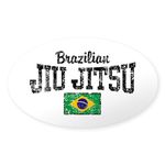 CafePress Brazilian Jiu Jitsu Oval Bumper Sticker, Euro Oval Car Decal